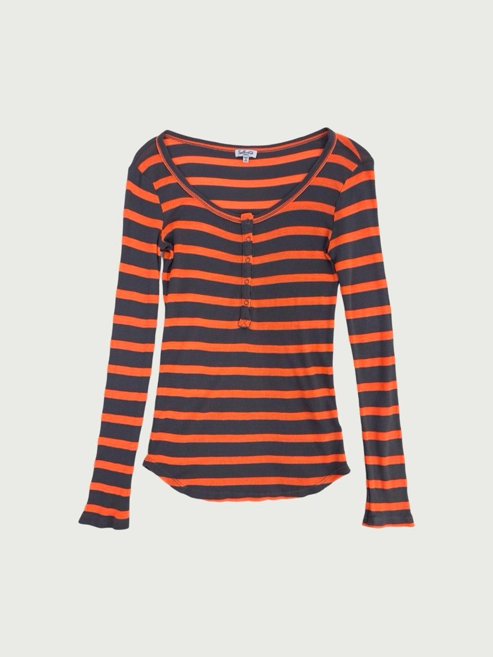 Splendid Striped Thermal Henley Tee